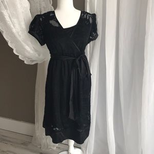 Black lace maternity dress by Motherhood Maternity